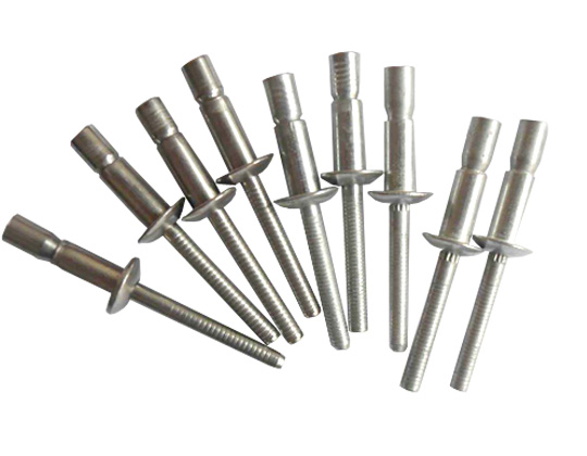 Cup-type drawing rivets, brushed stainless steel rivets